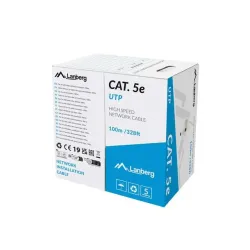 Kabel LAN Lanberg UTP Kat.5e 100m drut CU szary CPR + | PartsPC.pl
