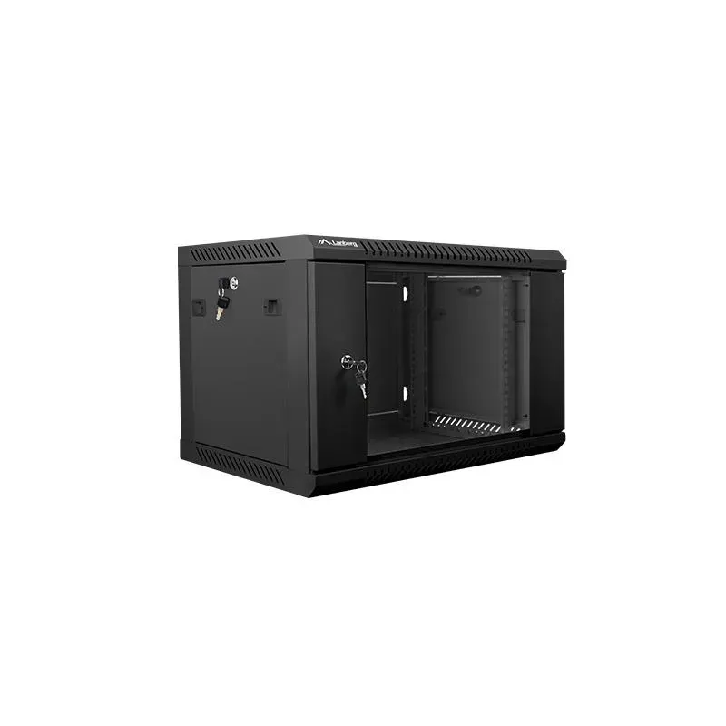 Szafa instalacyjna Rack wisząca 19" 6U 600x450 czarna | PartsPC.pl