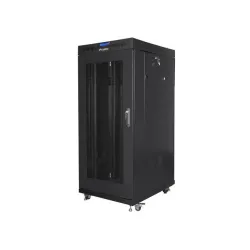 Szafa instalacyjna Rack stojąca 19" 27U 600x800 czarna drzwi perforowane