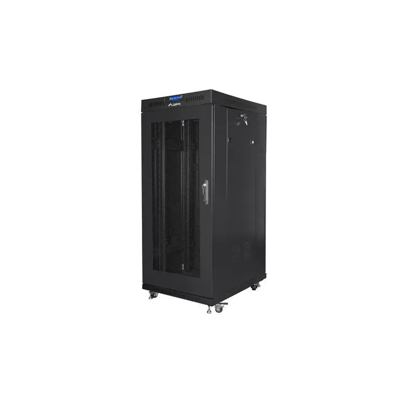 Szafa instalacyjna Rack stojąca 19" 27U 600x800 czarna drzwi perforowane