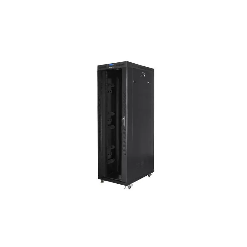 Szafa instalacyjna Rack stojąca 19" 42U 800x1200 czarna drzwi szklane LCD
