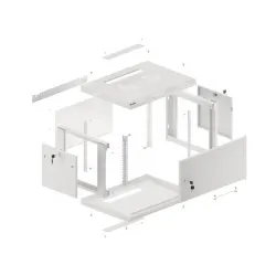 Szafa instalacyjna Rack wisząca 19" 6U 600x450 szara | PartsPC.pl