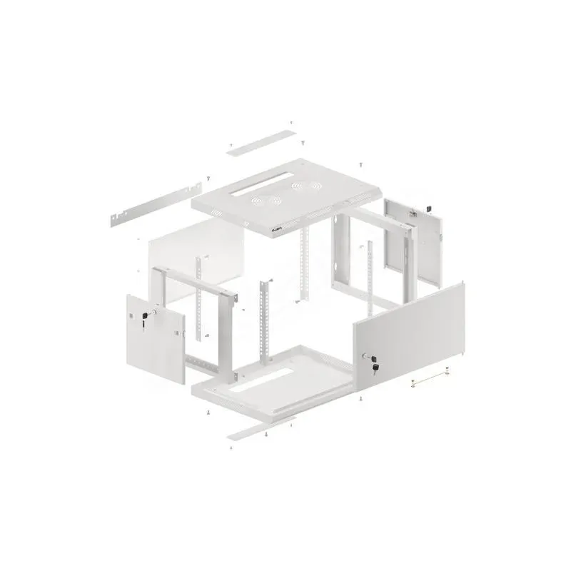 Szafa instalacyjna Rack wisząca 19" 6U 600x450 szara | PartsPC.pl