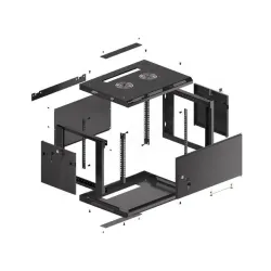 Szafa instalacyjna Rack wisząca 19" 6U 600x450 czarna | PartsPC.pl