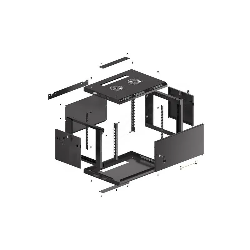 Szafa instalacyjna Rack wisząca 19" 6U 600x450 czarna | PartsPC.pl