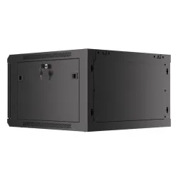 Szafa instalacyjna Rack wisząca 19" 6U 600x600 czarna drzwi metalowe