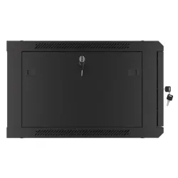Szafa instalacyjna Rack wisząca 19" 6U 600x600 czarna drzwi metalowe