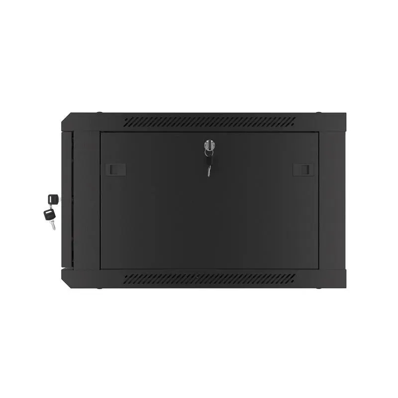 Szafa instalacyjna Rack wisząca 19" 6U 600x600 czarna drzwi metalowe