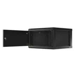 Szafa instalacyjna Rack wisząca 19" 6U 600x600 czarna drzwi metalowe
