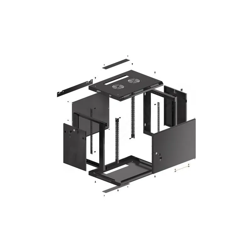 Szafa instalacyjna Rack wisząca 19" 9U 600x450 czarna | PartsPC.pl
