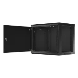 Szafa instalacyjna Rack wisząca 19" 9U 600x450 czarna | PartsPC.pl