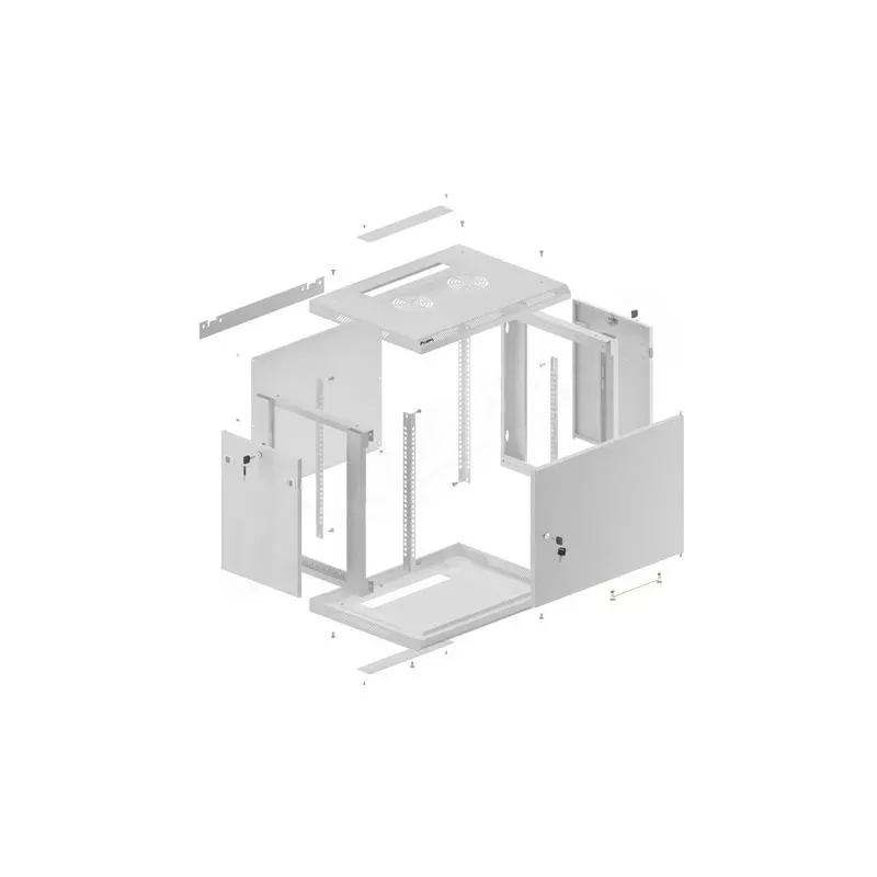 Szafa instalacyjna Rack wisząca 19" 9U 600x450 szara | PartsPC.pl
