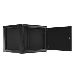 Szafa instalacyjna Rack wisząca 19" 9U 600x600 czarna | PartsPC.pl