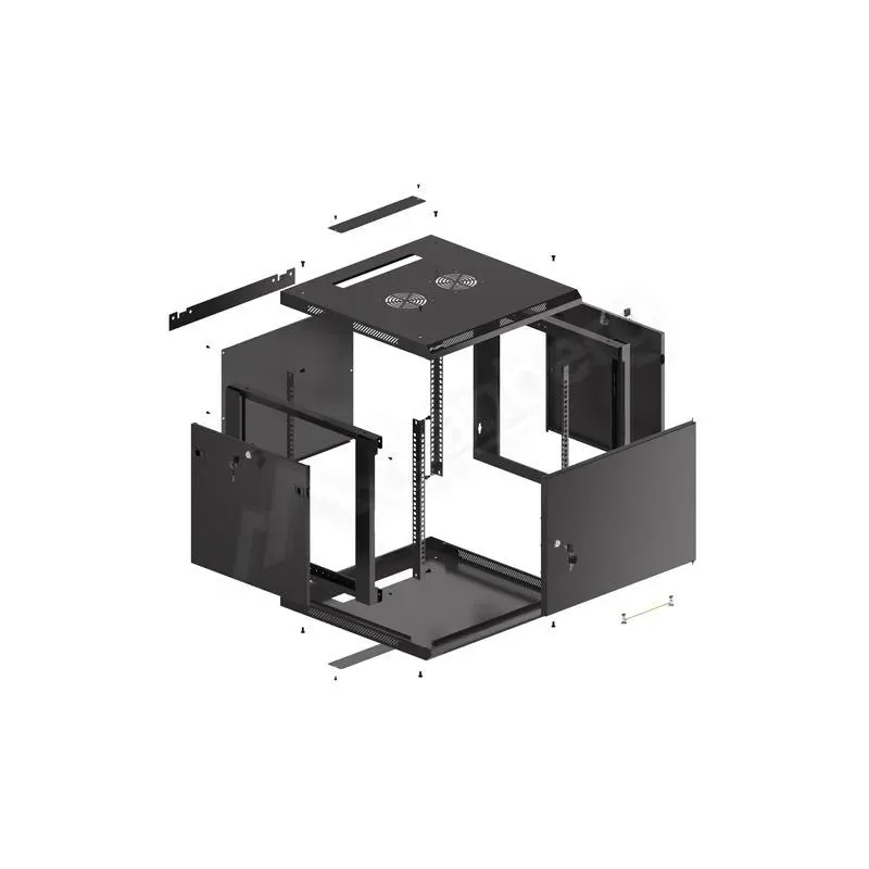 Szafa instalacyjna Rack wisząca 19" 9U 600x600 czarna | PartsPC.pl