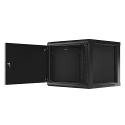 Szafa instalacyjna Rack wisząca 19" 9U 600x600 czarna | PartsPC.pl