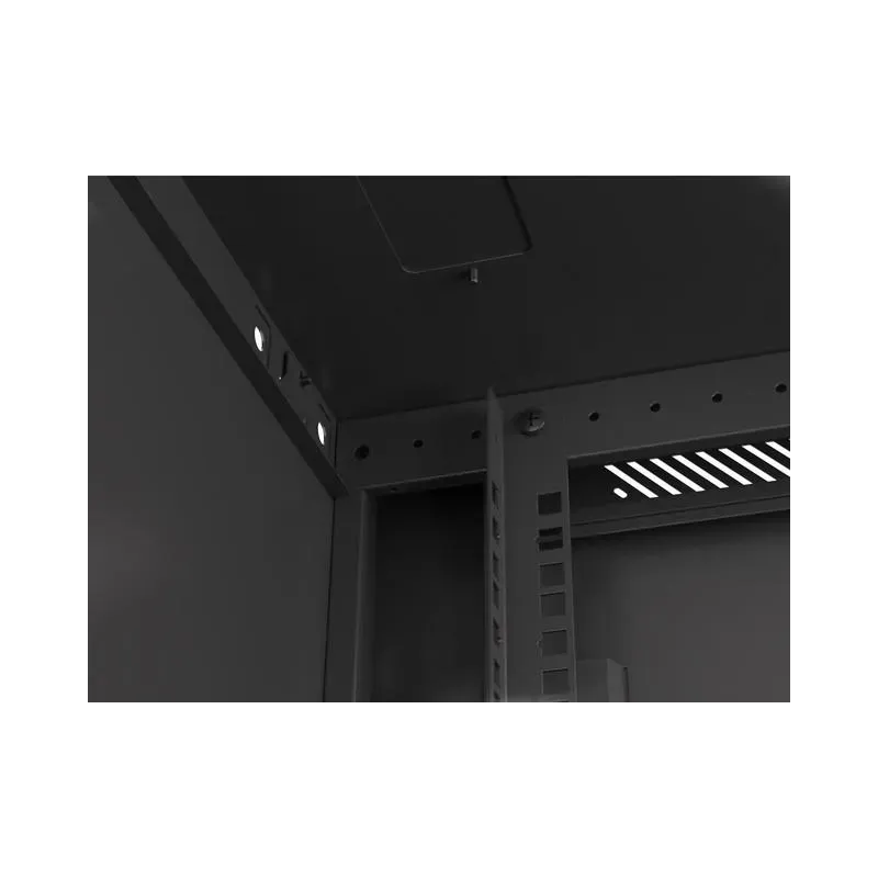 Szafa instalacyjna Rack wisząca 19" 9U 600x600 czarna | PartsPC.pl