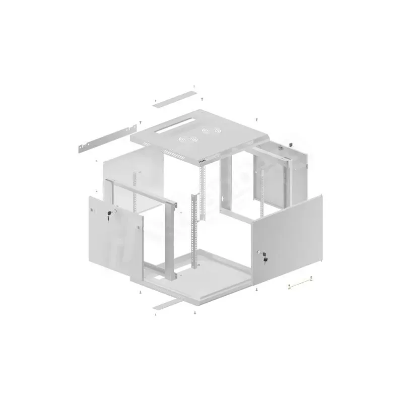 Szafa instalacyjna Rack wisząca 19" 9U 600x600 szara | PartsPC.pl