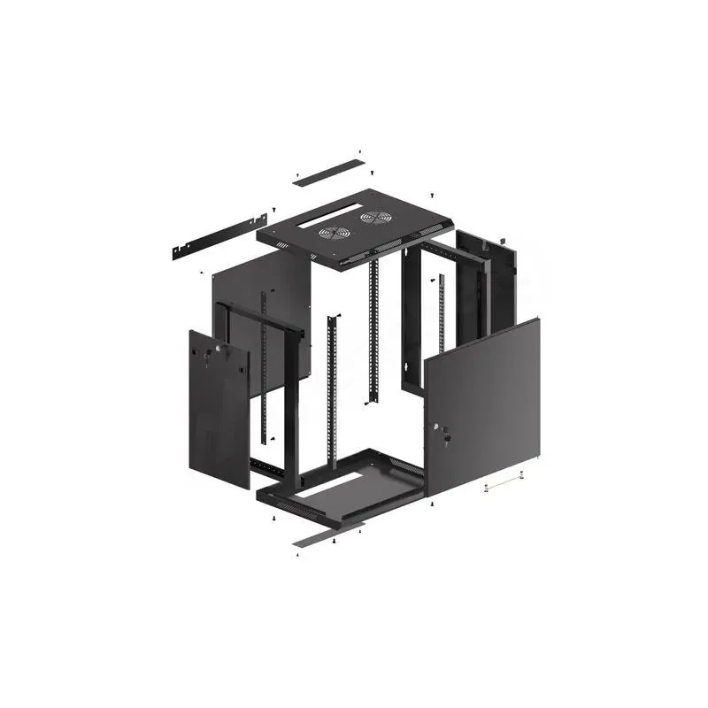 Szafa instalacyjna Rack wisząca 19" 12U 600x450 czarna | PartsPC.pl