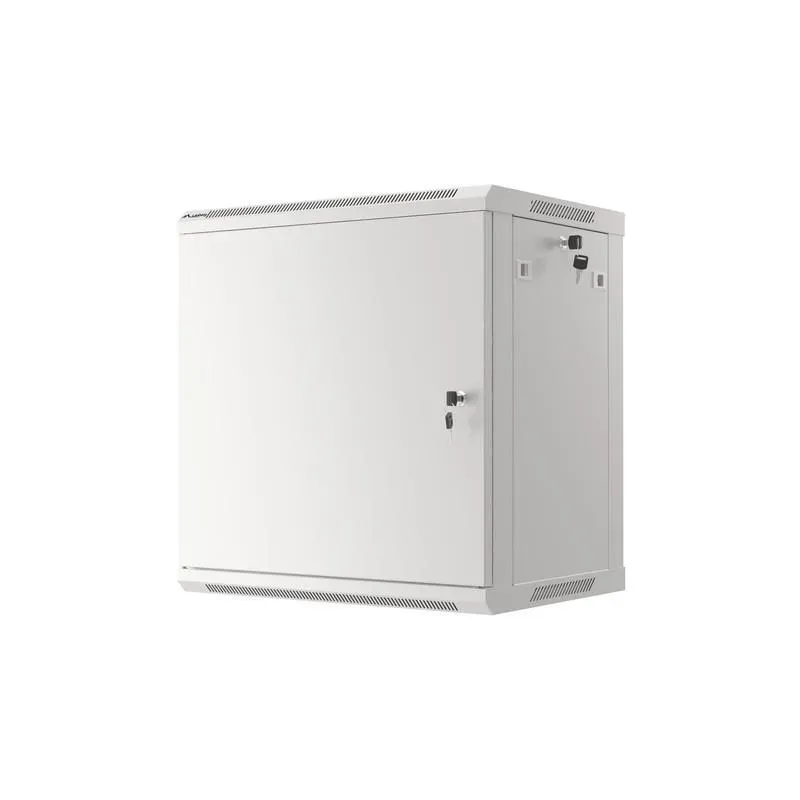 Szafa instalacyjna Rack wisząca 19" 12U 600x450 szara drzwi metalowe