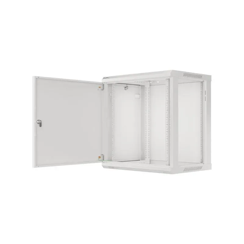Szafa instalacyjna Rack wisząca 19" 12U 600x450 szara drzwi metalowe