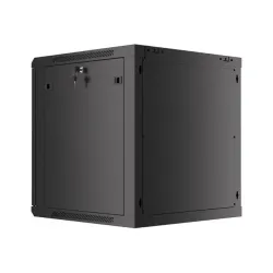 Szafa instalacyjna Rack wisząca 19" 12U 600x600 czarna drzwi metalowe