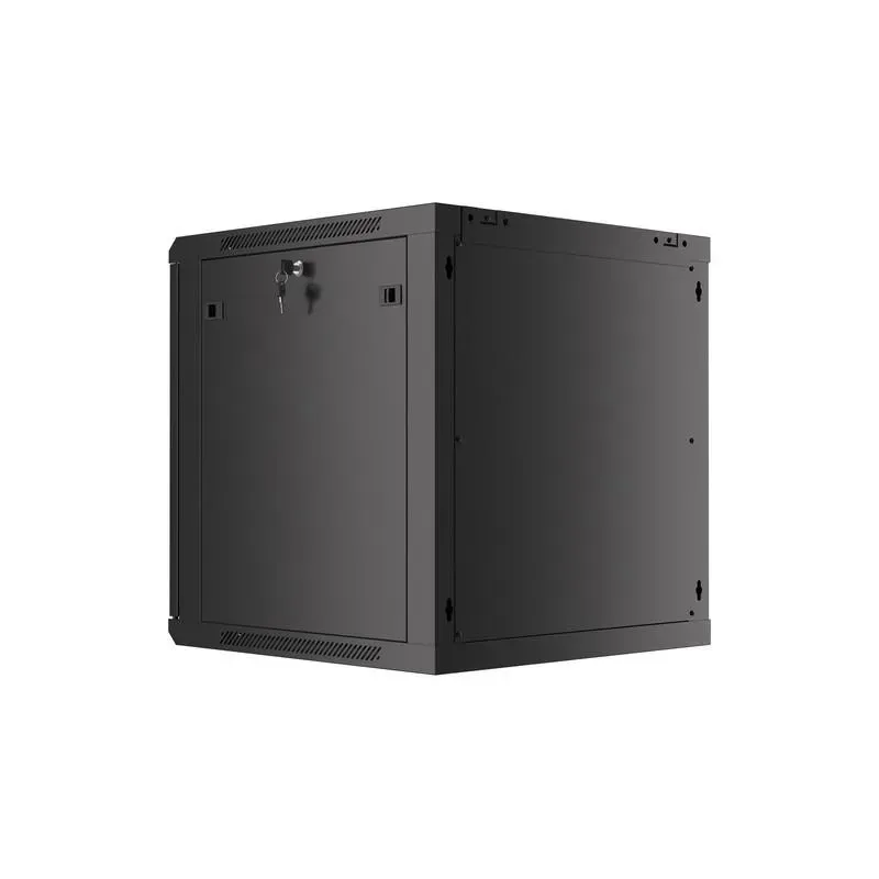 Szafa instalacyjna Rack wisząca 19" 12U 600x600 czarna drzwi metalowe