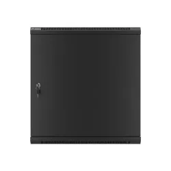Szafa instalacyjna Rack wisząca 19" 12U 600x600 czarna drzwi metalowe