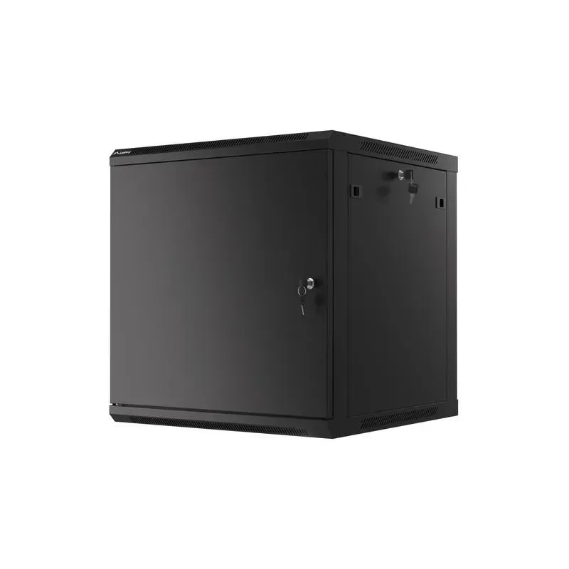 Szafa instalacyjna Rack wisząca 19" 12U 600x600 czarna drzwi metalowe