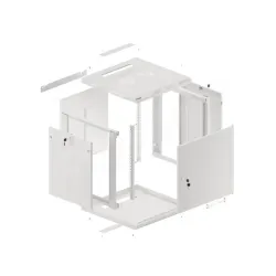 Szafa instalacyjna Rack wisząca 19" 12U 600x600 szara | PartsPC.pl