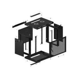 Szafa instalacyjna Lanberg rack wisząca 19" 9U 600x450 drzwi perforowane