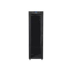 Szafa instalacyjna Rack stojąca 19" 42U 600x1200 czarna drzwi szklane LCD