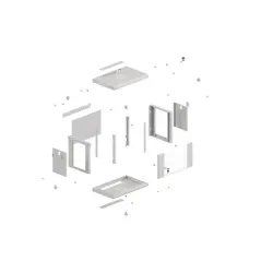 Szafa instalacyjna Rack wisząca 19" 9U 540x350 szara | PartsPC.pl