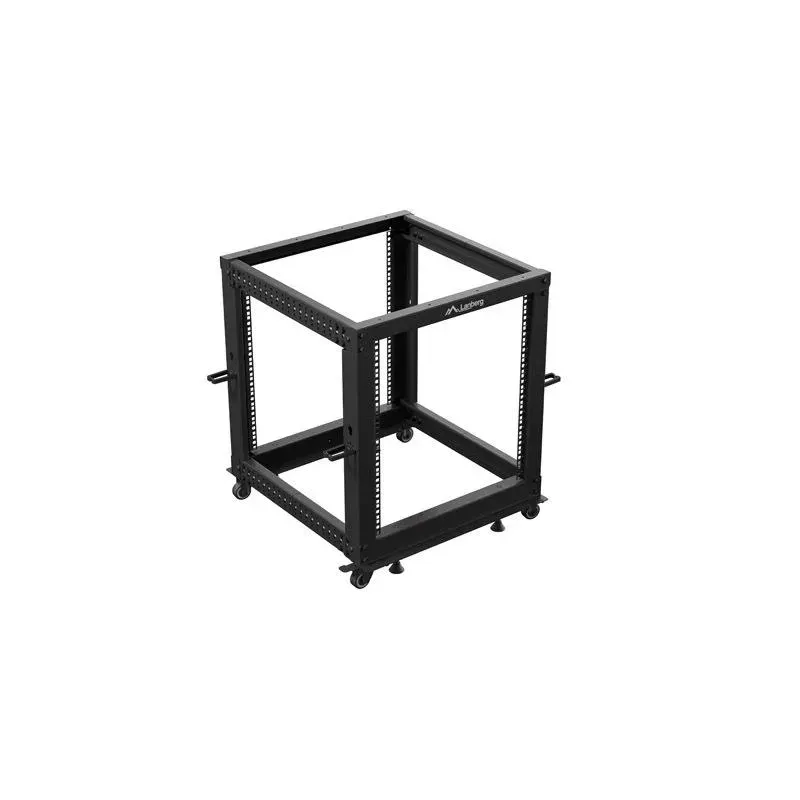 Stojak open rack Lanberg 19" 12U 600x600-1100 regulowany | PartsPC.pl