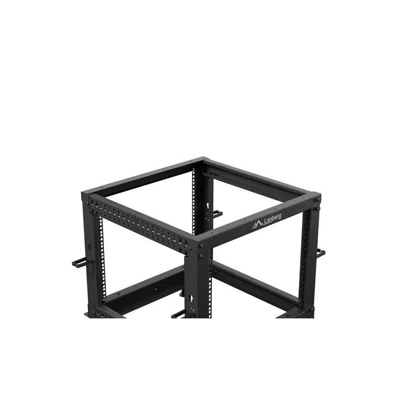 Stojak open rack Lanberg 19" 9U 600x600-1100 regulowany czarny