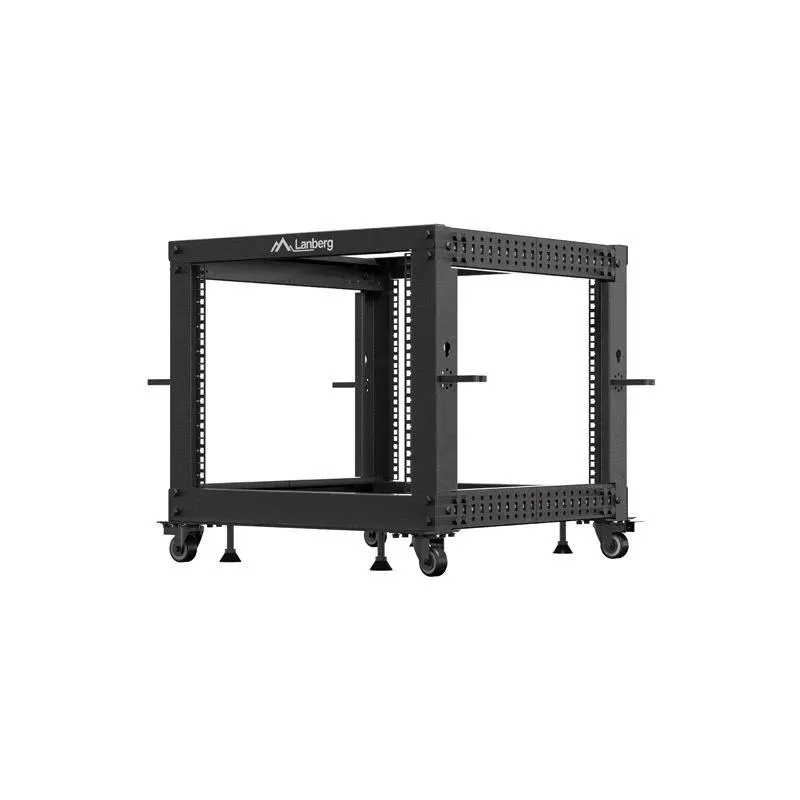 Stojak open rack Lanberg 19" 9U 600x600-1100 regulowany czarny