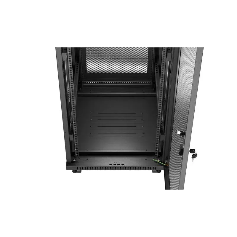 Szafa instalacyjna Rack Lanberg stojąca 19" 32U 600x800 czarna drzwi