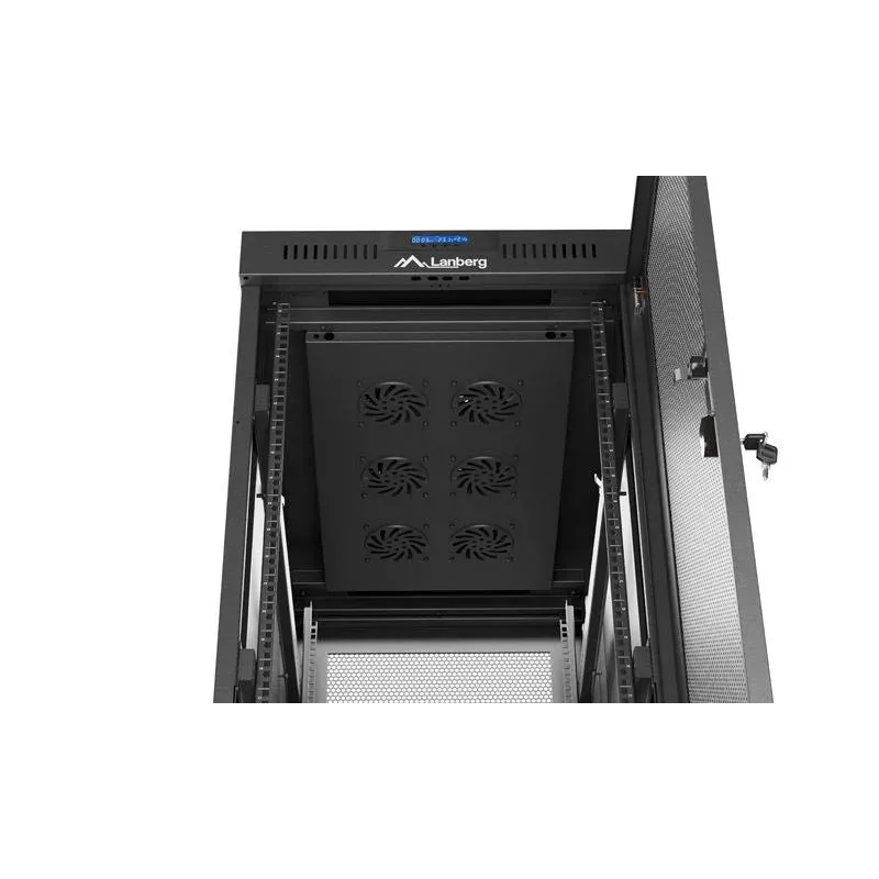 Szafa instalacyjna Rack Lanberg 19" 32U 600x1000 czarna | PartsPC.pl