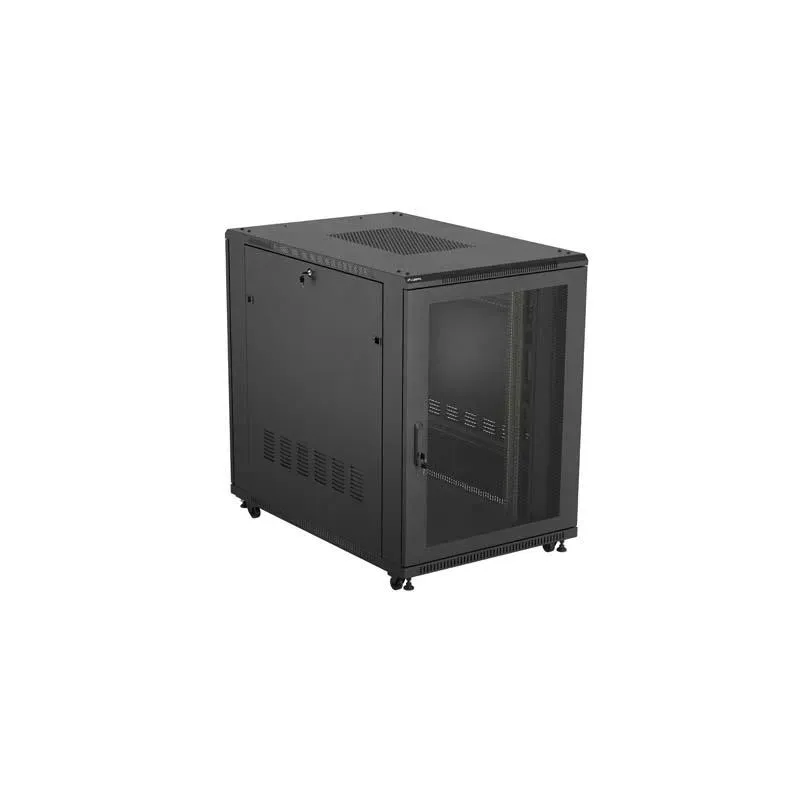 Szafa instalacyjna Rack Lanberg Stojąca 19" 22U 800x1200 Czarna drzwi