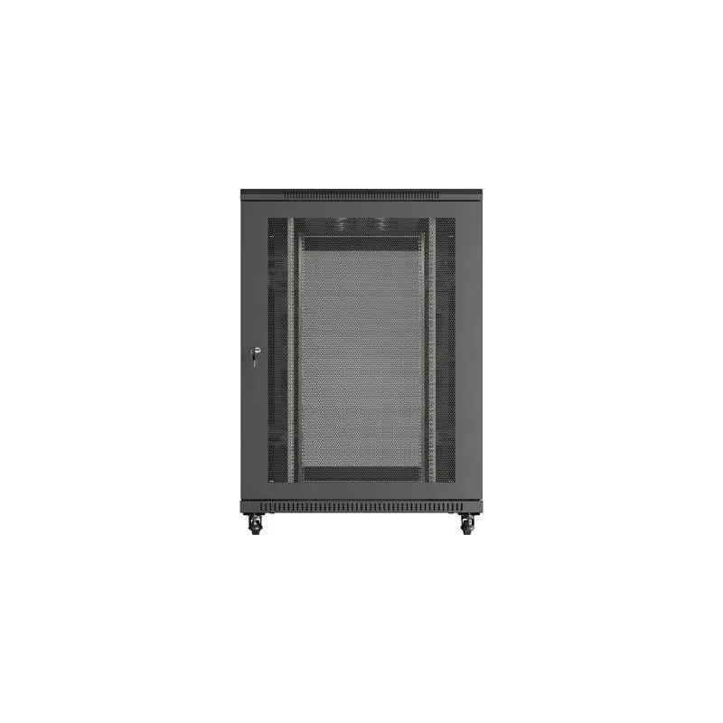 Szafa instalacyjna Rack Lanberg Stojąca 19" 22U 800x1200 Czarna drzwi