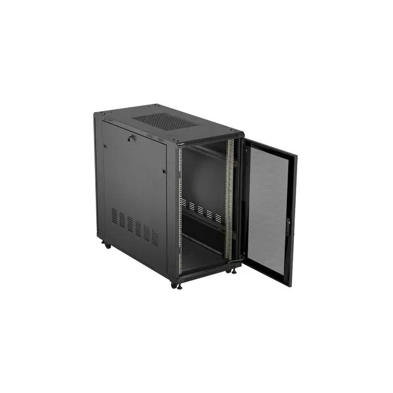 Szafa instalacyjna Rack stojąca 19" 22U 600x1200 czarna | PartsPC.pl
