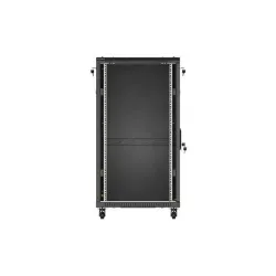 Szafa instalacyjna Rack stojąca 19" 22U 600x1200 czarna drzwi przeszklone