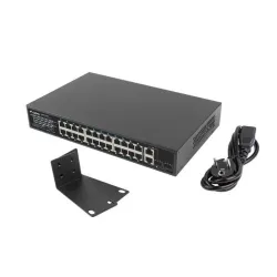 Switch niezarządzalny Lanberg 24x 100Mb PoE+/2x Combo | PartsPC.pl