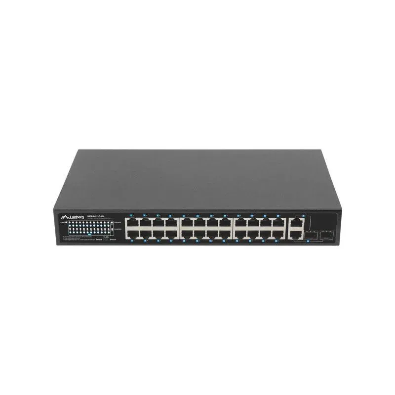 Switch niezarządzalny Lanberg 24x 100Mb PoE+/2x Combo | PartsPC.pl