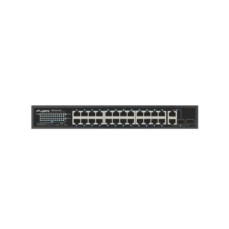 Switch niezarządzalny Lanberg 24x 100Mb PoE+/2x Combo | PartsPC.pl