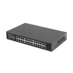 Switch niezarządzalny Lanberg 24x 100Mb PoE+/2x Combo | PartsPC.pl