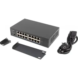 Switch niezarządzalny Lanberg 16x 1Gb Gigabit Ethernet | PartsPC.pl