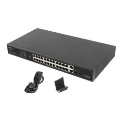 Switch niezarządzalny Lanberg 24x 100Mb PoE+/2x Combo | PartsPC.pl