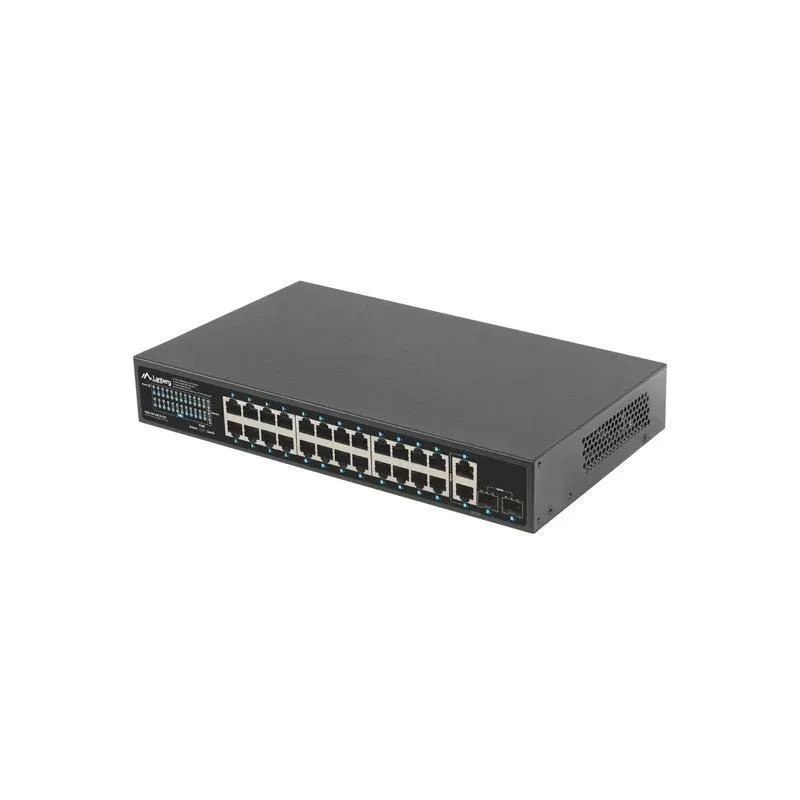 Switch niezarządzalny Lanberg 24x 1Gb PoE+/2x Gb 2x SFP | PartsPC.pl