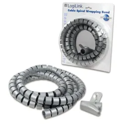 Organizer kabli LogiLink KAB0013 spiralny, 2.5m, srebrny | PartsPC.pl