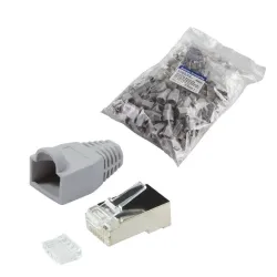 Wtyk RJ45 CAT.6 FTP LogiLink MP0021 z osłonką, szary | PartsPC.pl